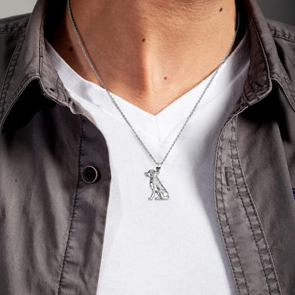 Claddagh Gold .925 Sterling Silver Sitting Labrador Retriever Dog Pendant Necklace - Choice of Chain Length or Charm Only