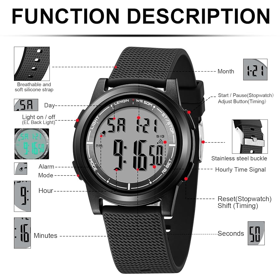 SKMEI Herr Digital Klocka Utomhus Sport Mode Armbandsur Sju00e4lvlysande SKMEI Herr Digital Klocka Utomhus Sport Mode Armbandsur Sju00e4lvlysande
