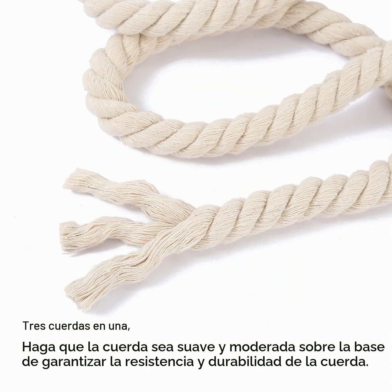 Cordón de algodón, cuerda de hilo de macramé, muchos tamaños, cuerda de algodón para manualidades, regalos (40 mm (5 m)
