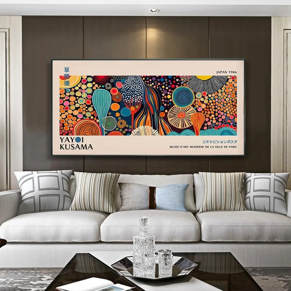 ZHUOYA Yayoi Kusama Canvas Wall Art Japanese Abstract Art Poster Yayoi Kusama Wall Painting For Living Room Decorative Poster (70x100cm)
