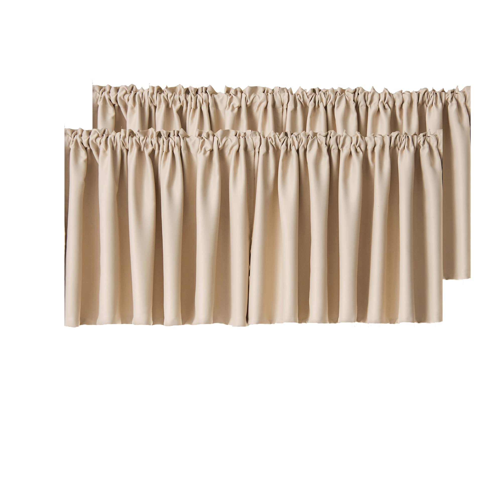 Tende oscuranti a 2 pannelli, per caffè, tenda corta, per cucina, bagno, lavanderia, balcone, beige, 130 x 41 cm