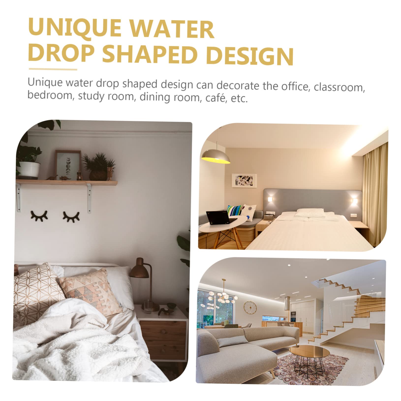 DECHOUS 16pezzi Adesivi Murali Decorativi Acrilico Forma Di Goccia Per Decorazione Interni Perfetti Per Soggiorno e Camera Da Letto Su Superfici Lisce