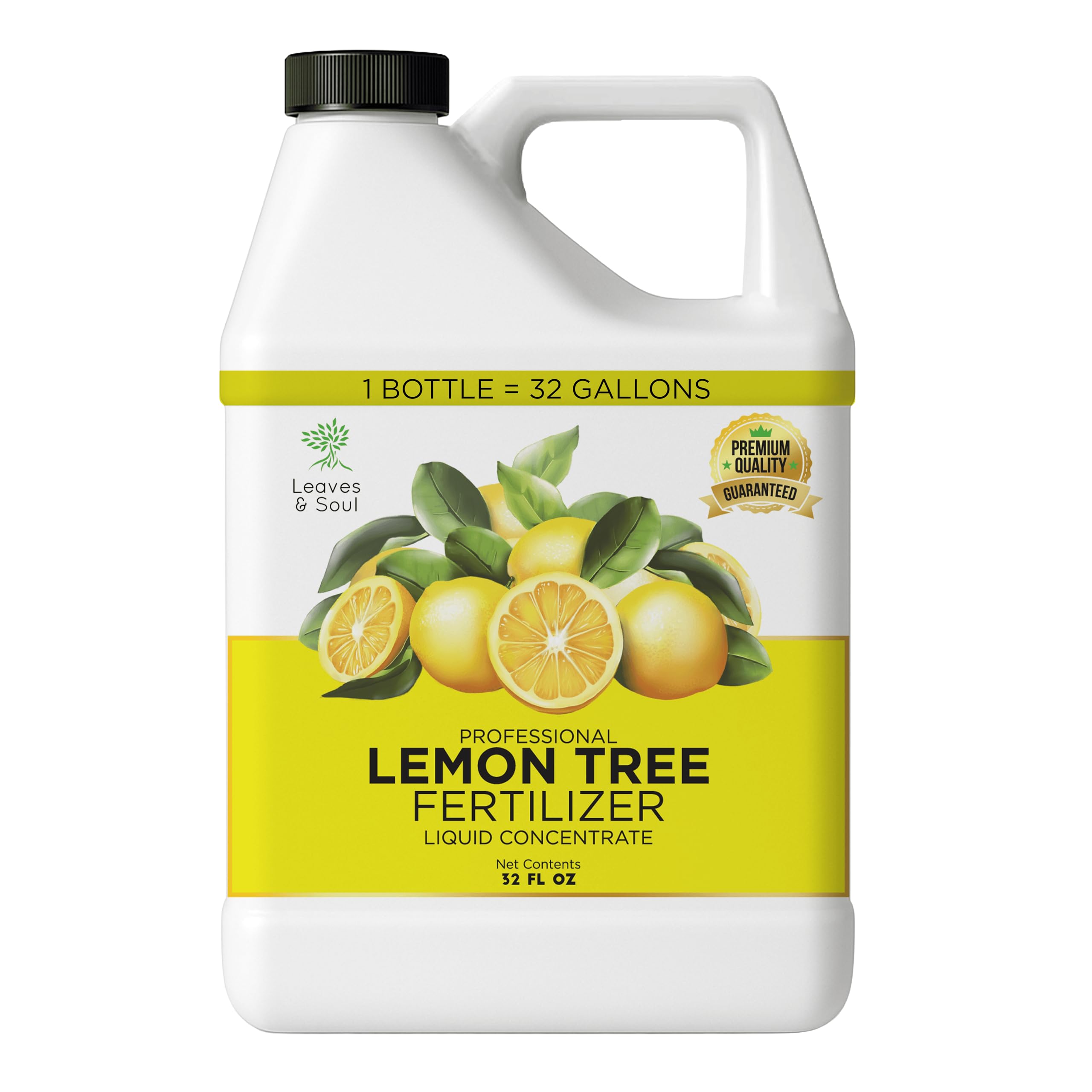 leaves & soul lemon tree fertilizer liquid, 6-4-6 lemon plant food, 32 oz