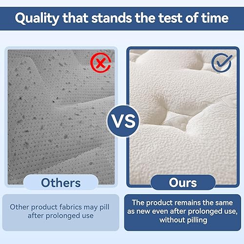 Miniatura 3 de Colchón híbrido tamaño King de 12 pulgadas en una caja, colchón de espuma viscoelástica refrescante con resorte independiente, suave y transpirable,