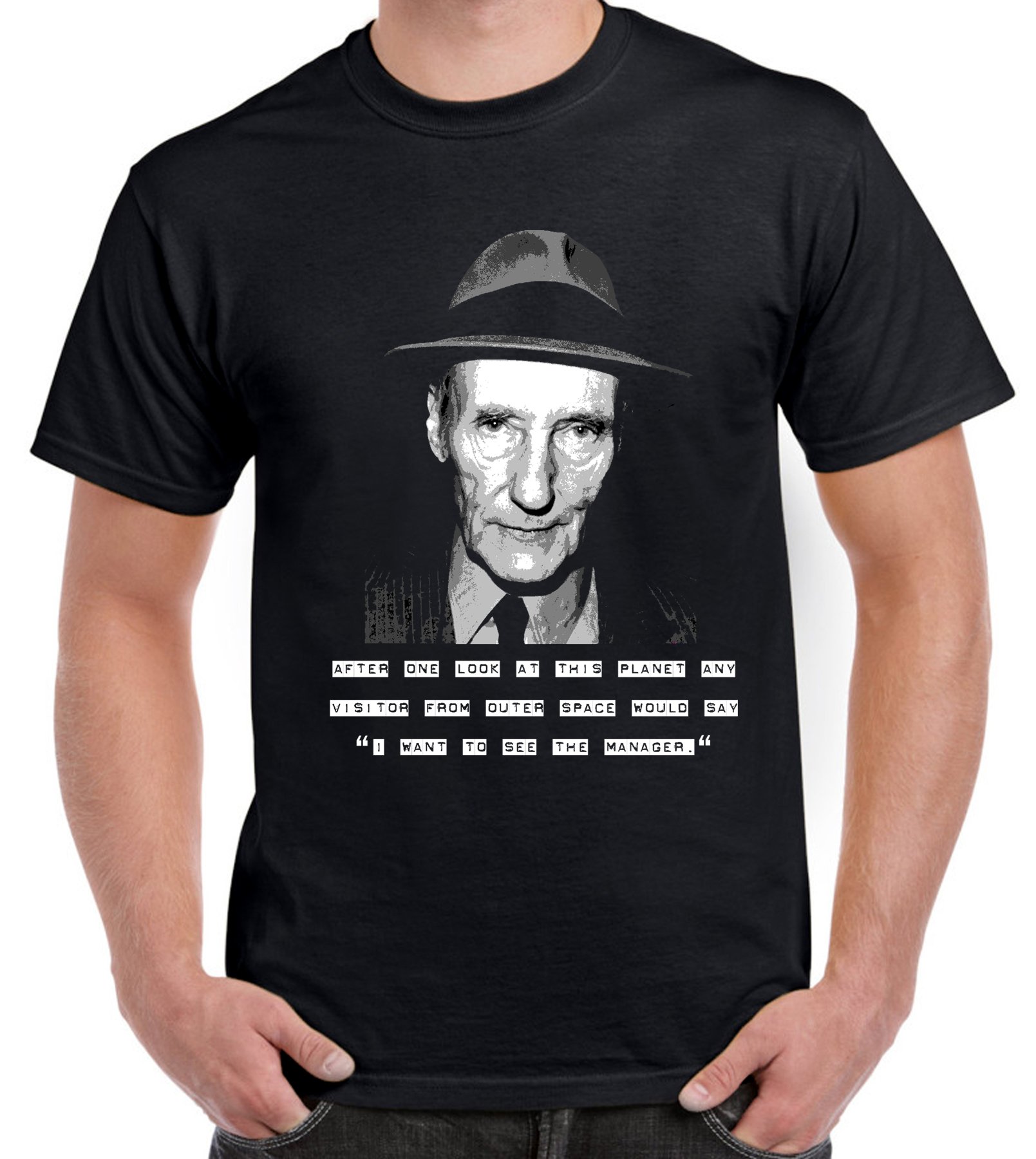 Tribal T-Shirts Men's Black William Burroughs Quote T-Shirt (Large, )