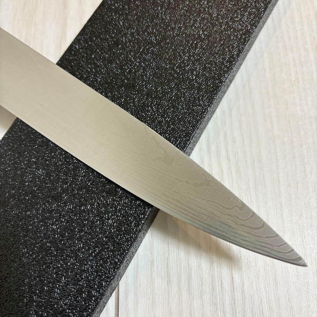 新品 鞘付き ダマスカス筋引き包丁 200mm 天然レッドパッカ柄 新品 鞘付き ダマスカス筋引き包丁 200mm 天然レッドパッカ柄