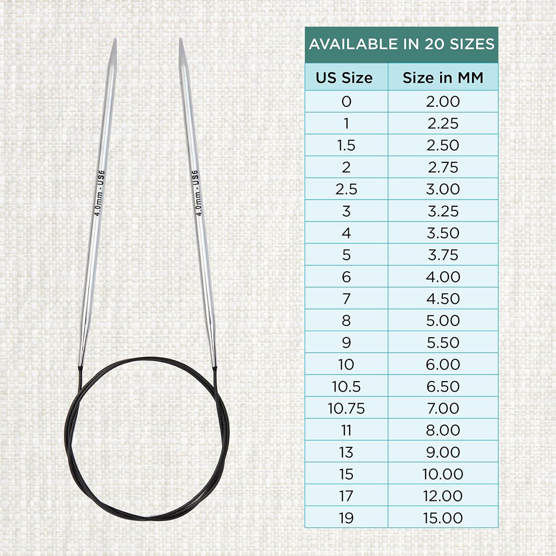 Knitpro - Knitpro nova vast (150 cm x 6,00 mm) Rondbreinaalden - 1 Stuk