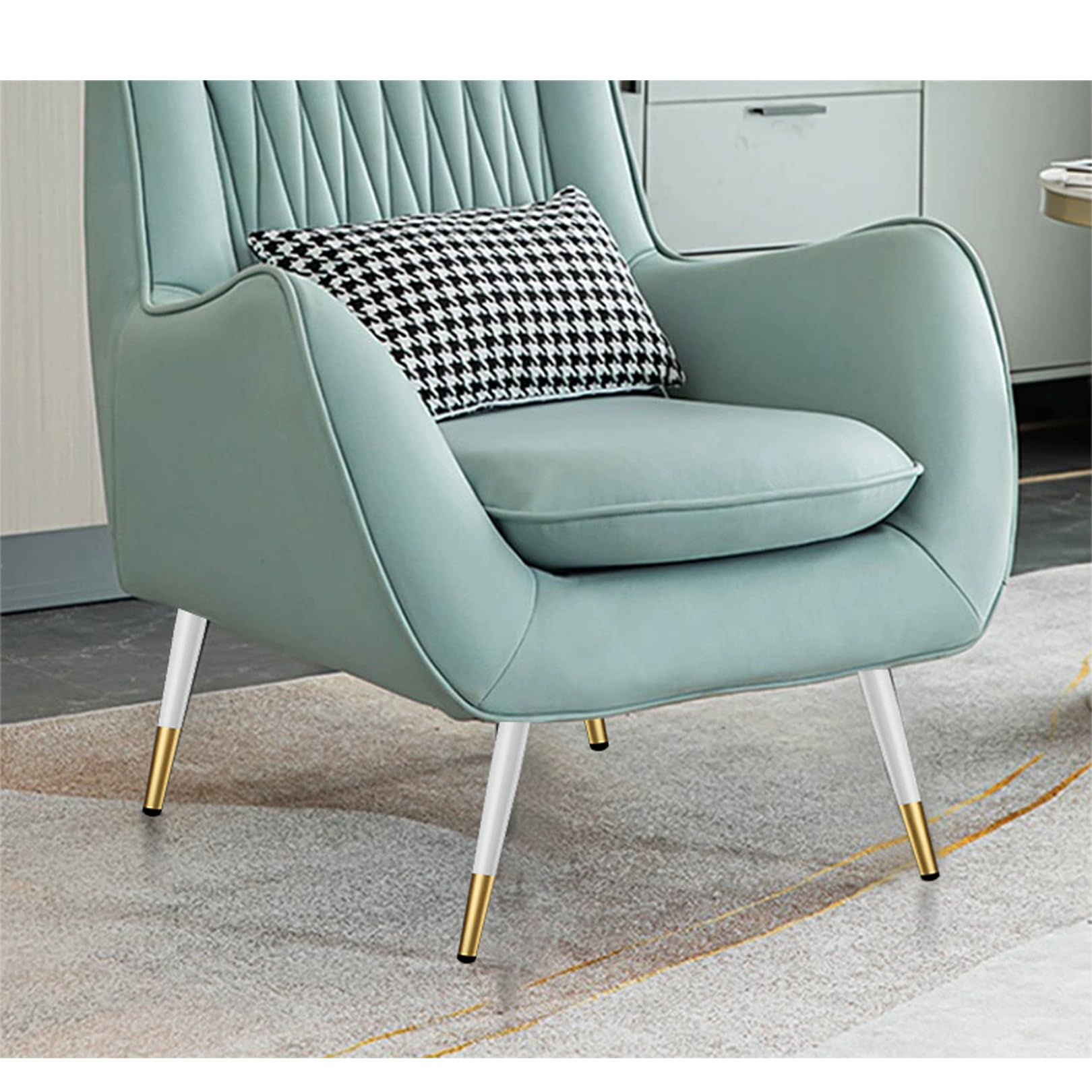 4 Pezzi Piedini Regolabili per Mobili Conico Piedi per Tavolino Gambe di Ricambio Obliquo per Divano Poltrone Cabinet Letto Tavolo Armadio Cassetti,con Viti (Bianco+Oro,40cm)