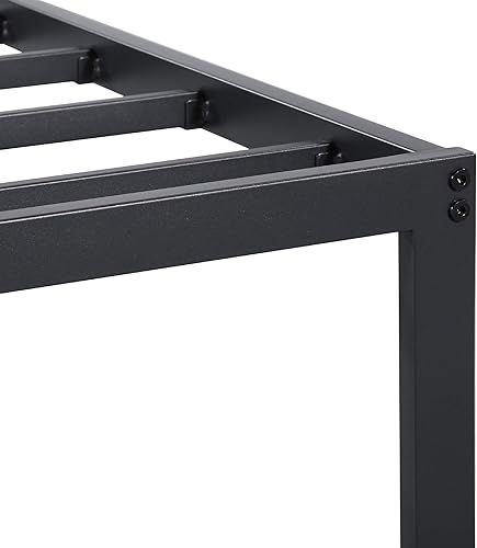 Miniatura 6 de PrimaSleep Marco de cama de acero resistente de 14 pulgadas, antideslizante, cómodo marco de cama, sin ruido, fácil de montar, color negro, tamaño