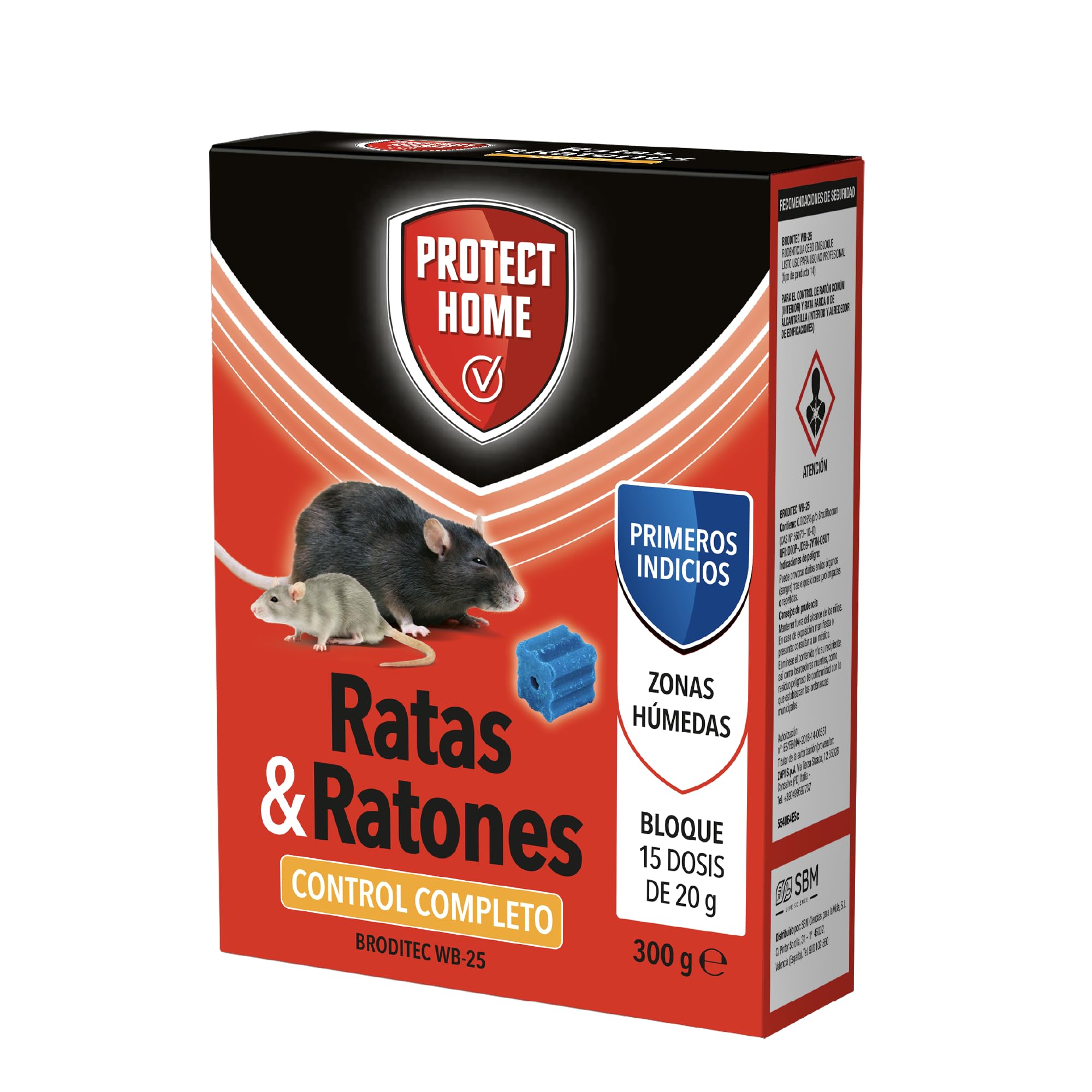 Protect Home atrayente de ratas y ratones, en formato de bloque de Alta eficacia y atracción, Zonas humedas, Ratas y Ratones en oferta en Amazon