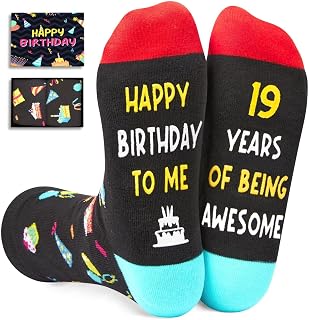 Zmart 19th Birthday Gift Ideas - Socks Happy Birthday Gifts for 19 Year Old Teen Boys Girls