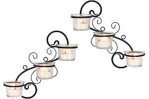 Stonebriar Tea Light Candle Wall Sconce Set: Perfect for Home Decor