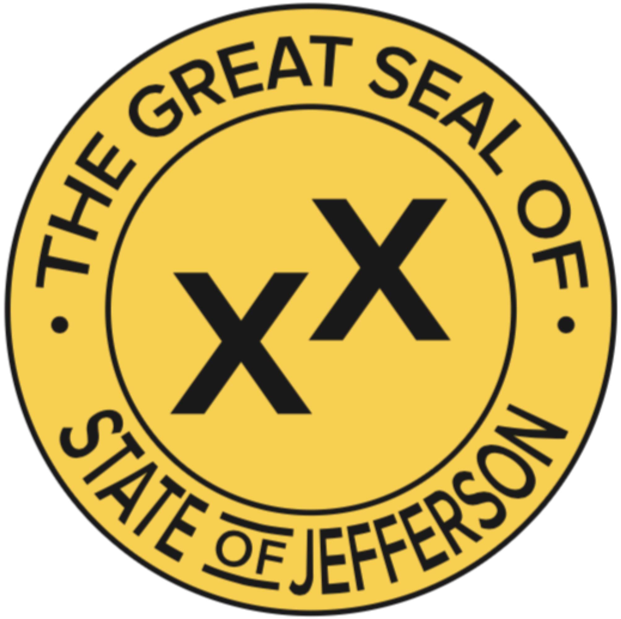 AWESOMETIVITY State of Jefferson Decal - Die-Cut Large 7.75" Diameter State of Jefferson Seal Vinyl Window Sticker, Great Gift for Northern Californians Who Fly The Flag of The 51st State