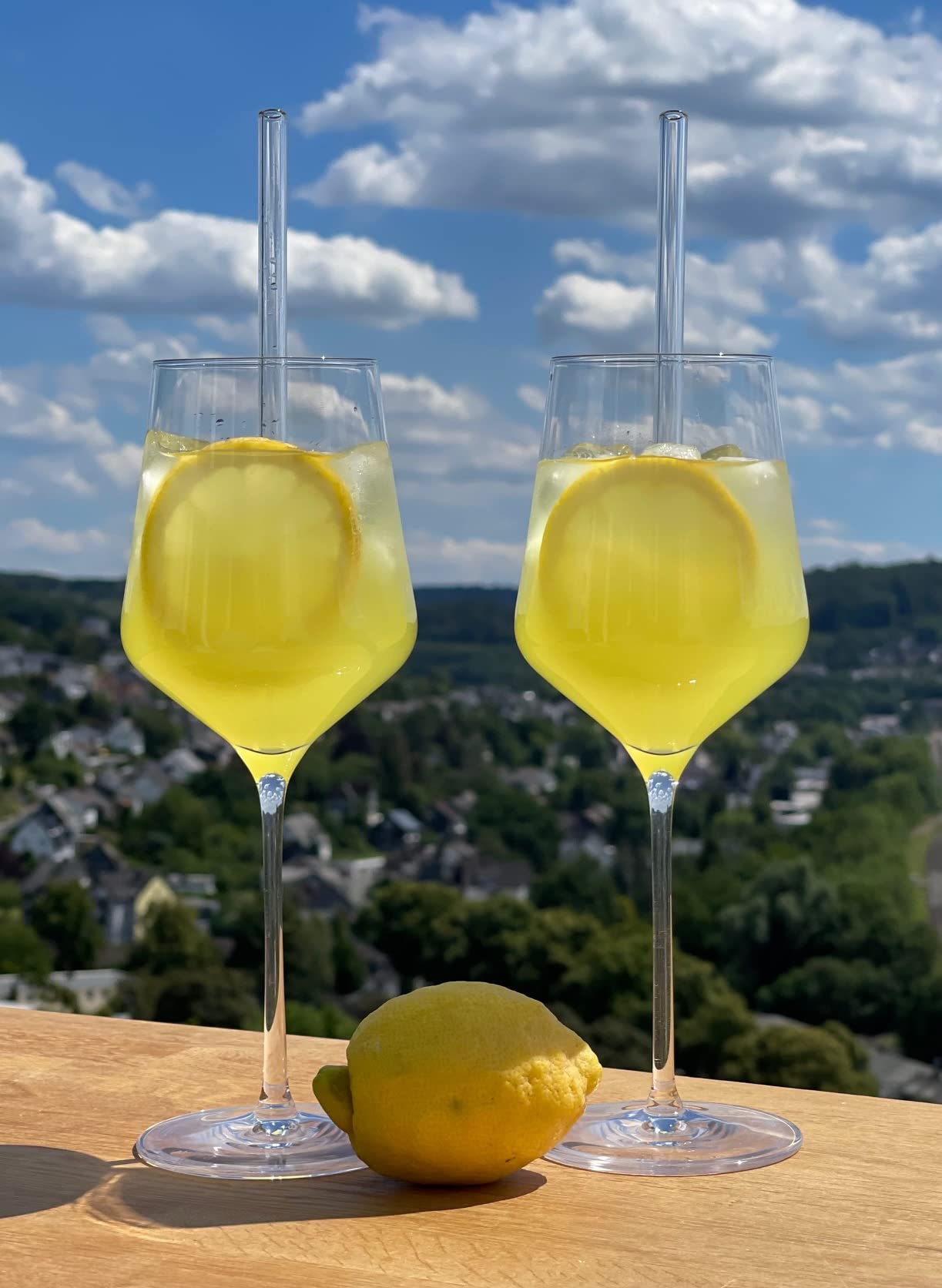 Topkapi elite 251.146 Limoncello Spritz Gläser Set Loretta - 6 Kelche 480ml | Bleifreie Kristallgläser inklusive Glashalmen für Limoncello Spritz & Wein Getränke, Hochwertiges Geschenkset Made in Germany