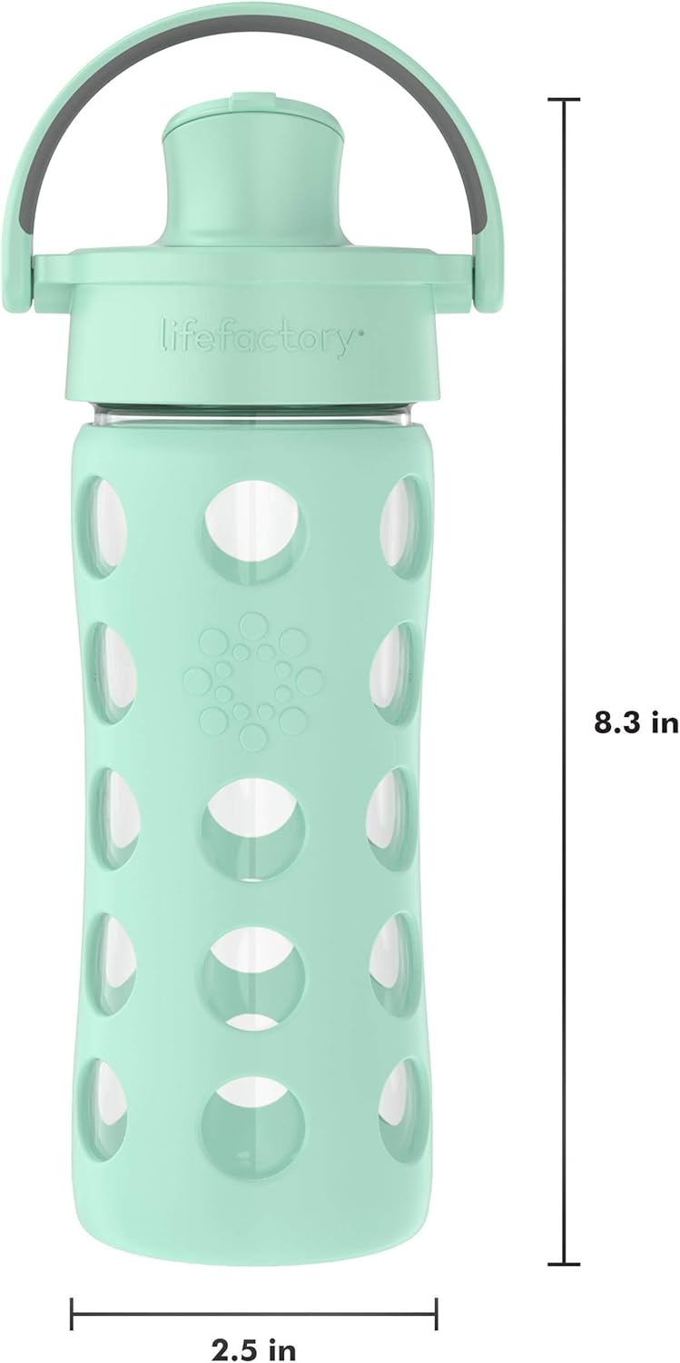Lifefactory 16-Ounce Glass Water Bottle with Active Flip Cap and Protective Silicone Sleeve, Mint - Image 5