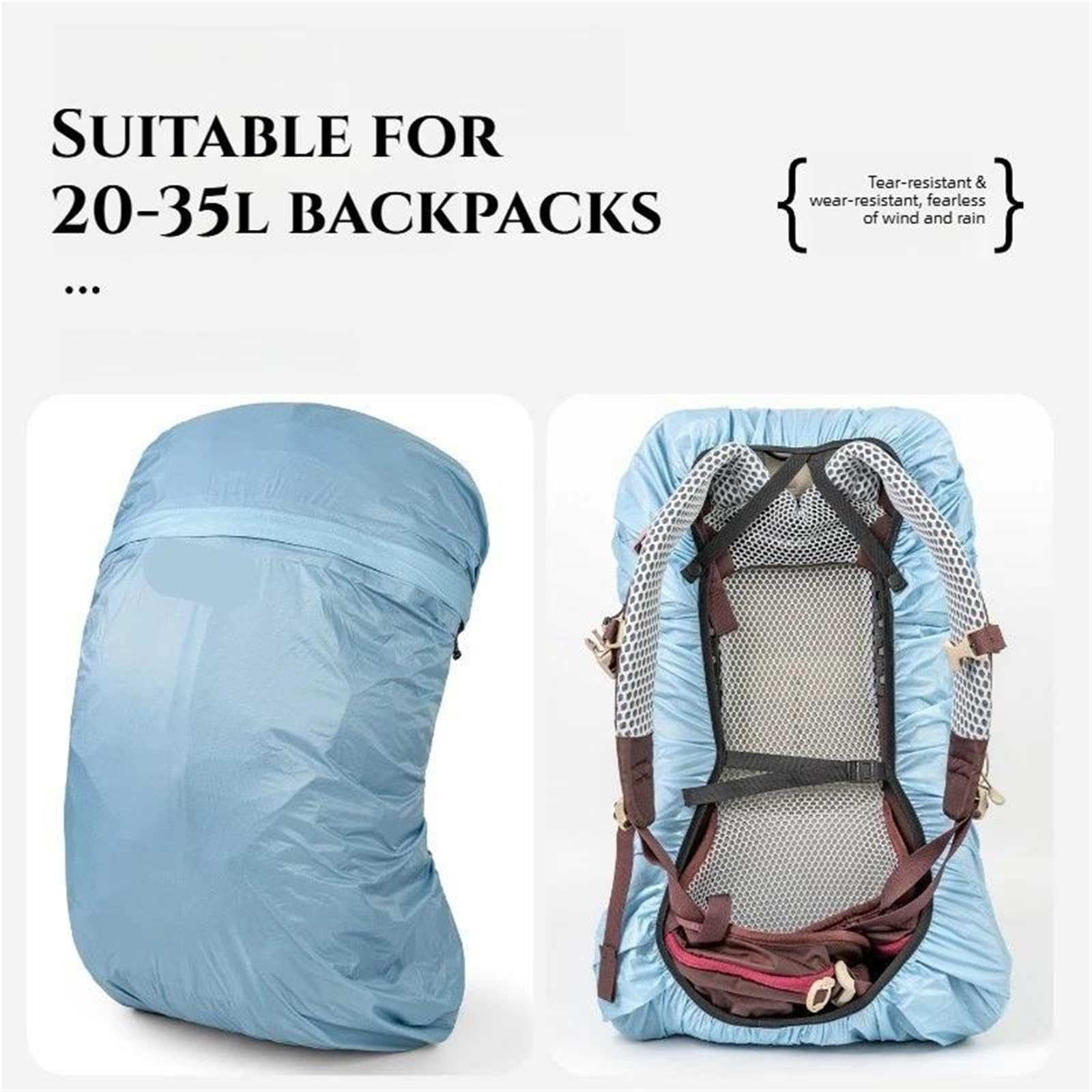 Sac à dos 20-35L, housse de pluie, résistant l'usure, randonnée, alpinisme