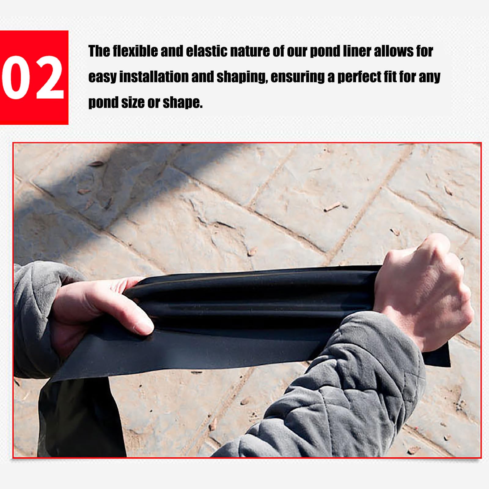 Recubrimiento Estanque HDPE, Duradero Flexible Estanques Peces Al Aire Libre Membrana Piscina Jardín Preformada para Una Protección Duradera Ideal para Paisajismo Flexible(Size:5 * 5m,Color:20S)