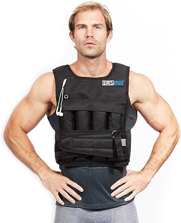 RUNMax Pro Weighted Vest 12lbs/ 20lbs/ 40lbs/ 50lbs/ 60lbs With Shoulder Pads Option (With Shoulder Pads, 12lbs)