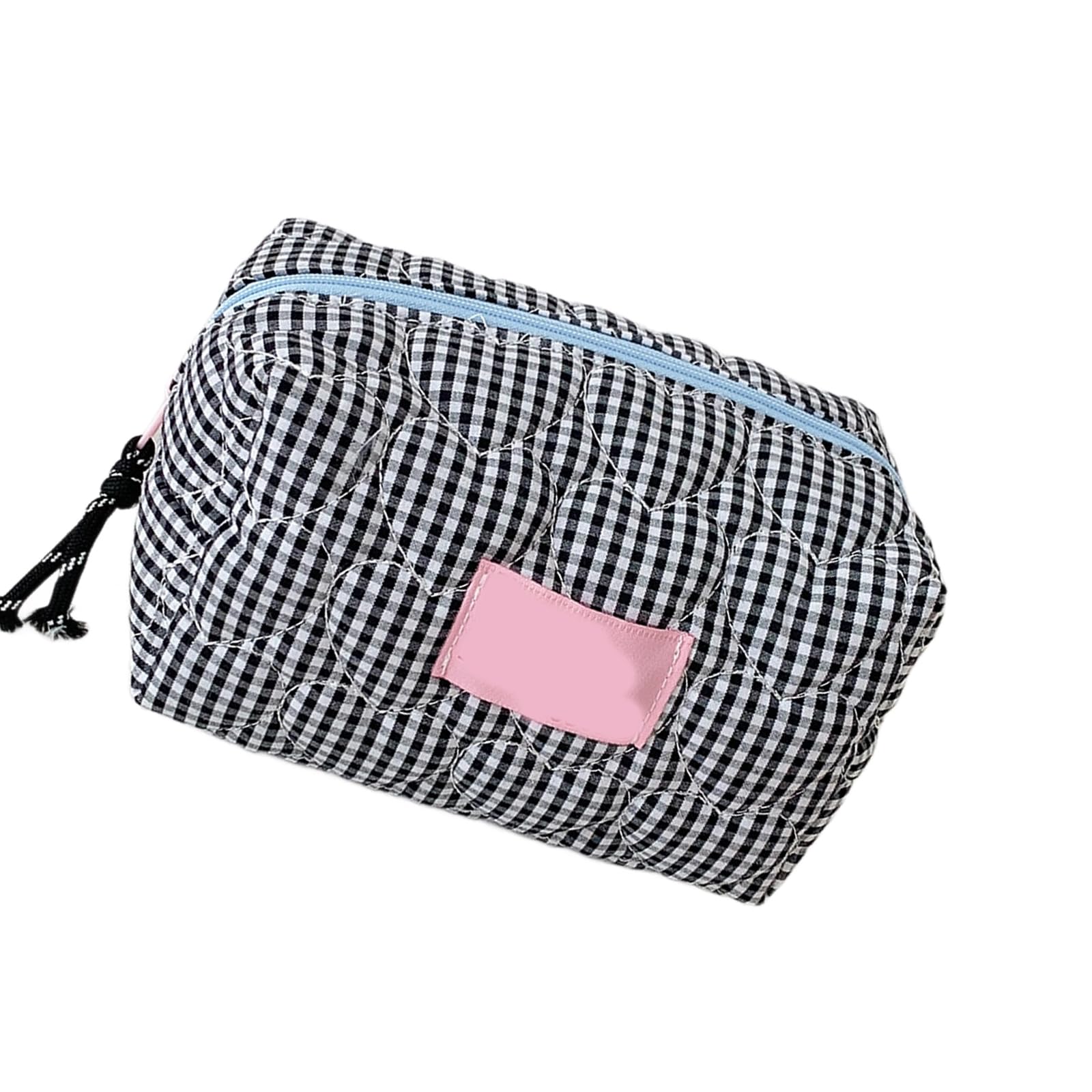 LUCKGONI Lovely Heart Candy Checkered Portable Makeup Bag Portable Cosmetic Organizers For Women Travel Toiletry Storage Pouches