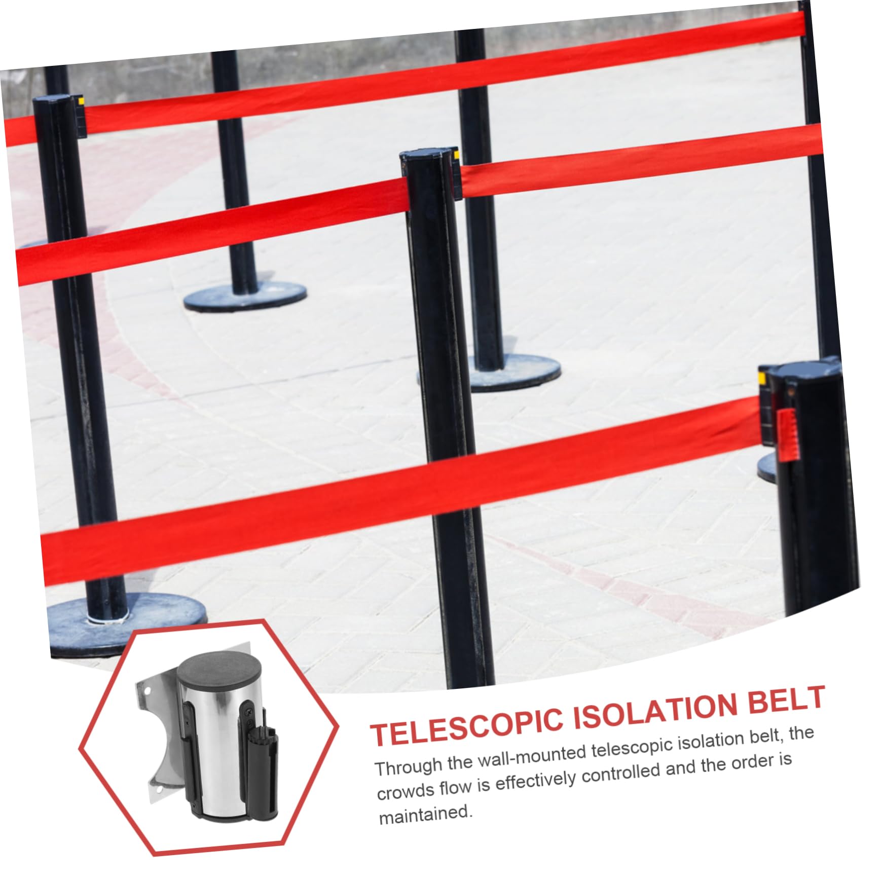 CHILDWEET Telescopic Isolation Belt Bank Queue Barrier Crowd Controlling Equipment Indoor Barrier Belt Hotel Barrier Belt Useful Control Barrier Telescopic Isolation Barrier Plastic
