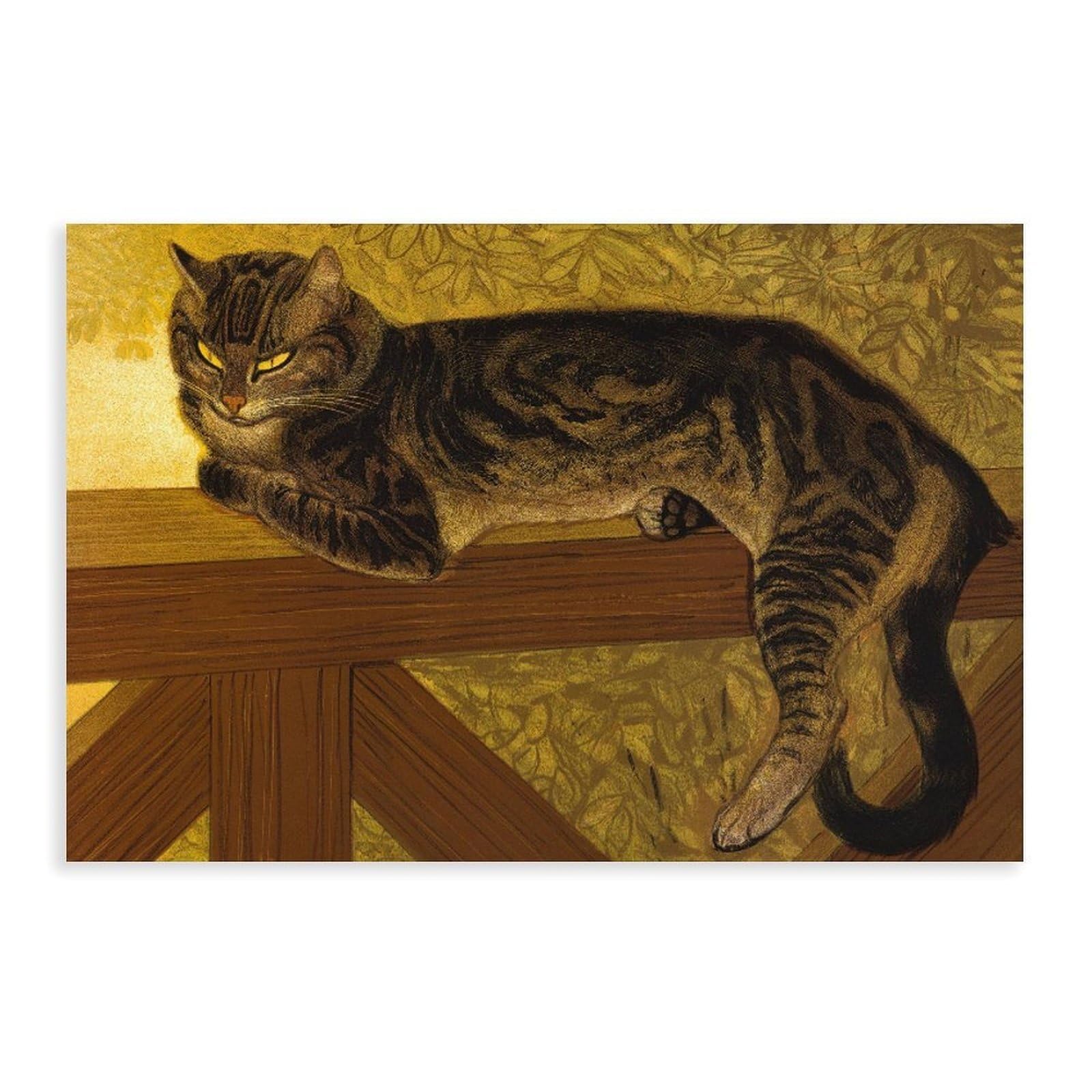 DFJyjFGJJ Théophile Alexandre Steinlen Summer Cat on A Balustrade Wall Decoration Poster Family Bar Restaurant Garage Cafe Art Sign Gift 24" L X 36" W