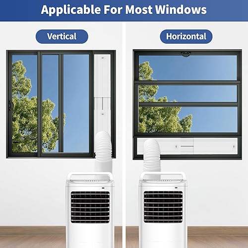 Miniatura 6 de Kit de ventilación de ventana de aire acondicionado portátil, con manguera de escape de 5.9 pulgadas, 3 placas de sellado deslizante, acoplador