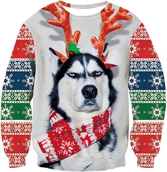 Goodstoworld Mens/Womens Ugliest Christmas Sweatshirt 3D Unique Hilarious Graphic Pullover Shirt S-4XL