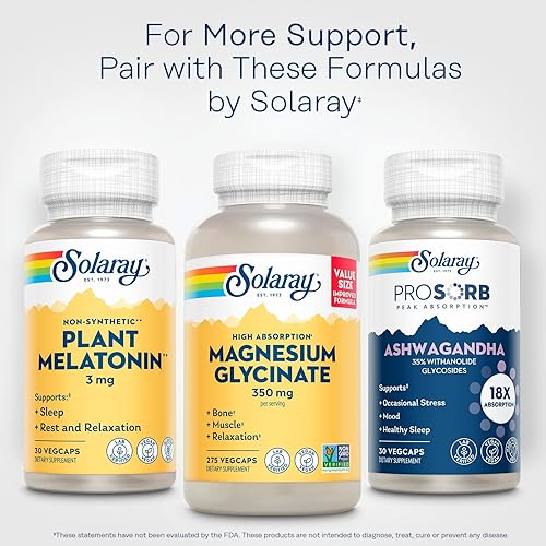 Miniatura 6 de SOLARAY Plant Melatonin 3 mg - Suplemento para ayudar al sueño hecho con Somato - Vegano, no sintético, pastillas para dormir derivadas de la