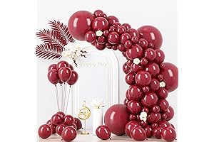 Maroon and Silver Balloon Arch Kit for Grand Party Decorations
