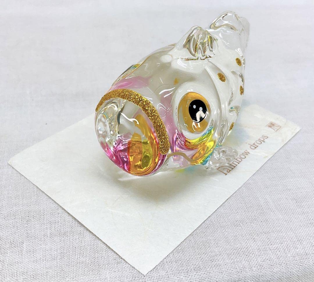 Amazon | 硝子製 鯉のぼり虹の雫 鯉のぼり 大クリスタルガラス置物 五