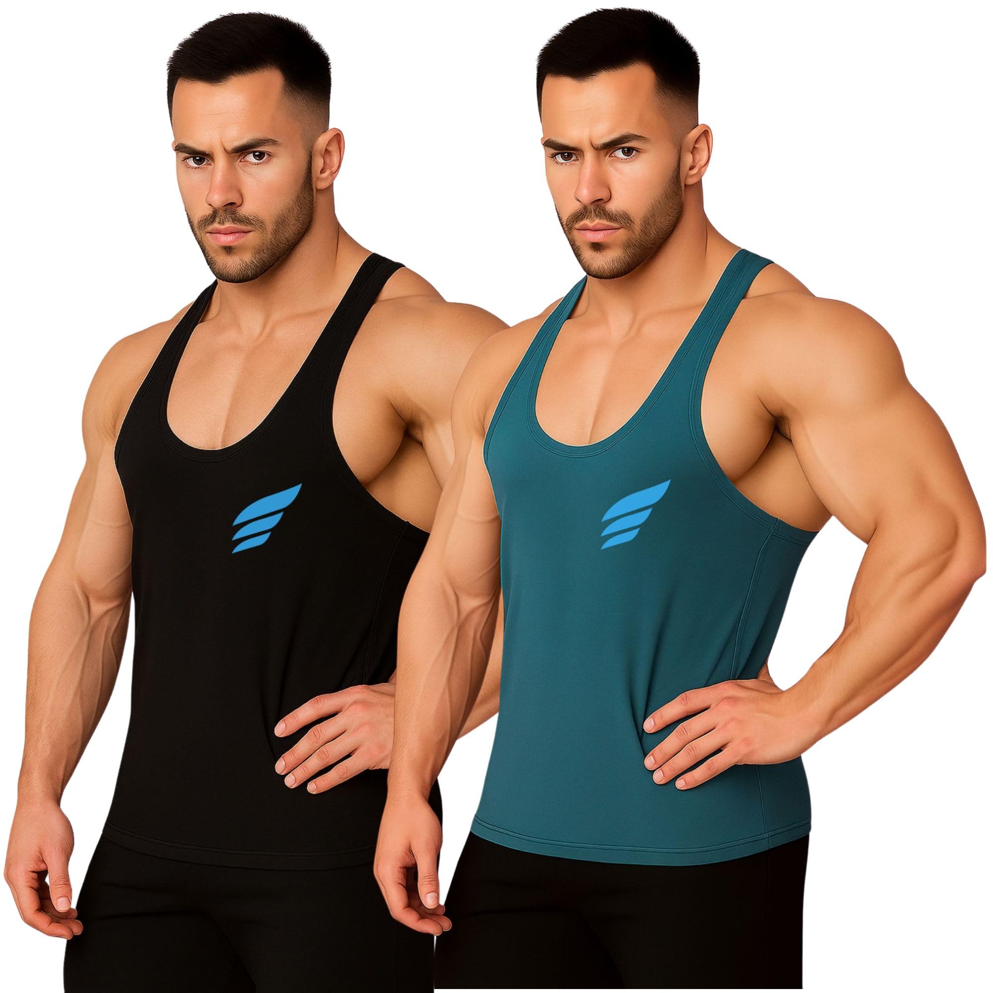 3colors Men's Gym Vest | Sleeveless Tank Top for Workout, Bodybuilding & Sports | Y-Back Stringer Athletic Fit Racerback -RB Cut Energy-picture-41