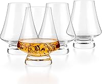 Vista 1 de Luxbe - Juego de 4 vasos de degustación de cristal de whisky bourbon - Vasos de degustación clásicos con borde estrecho - Hecho a mano - Bueno