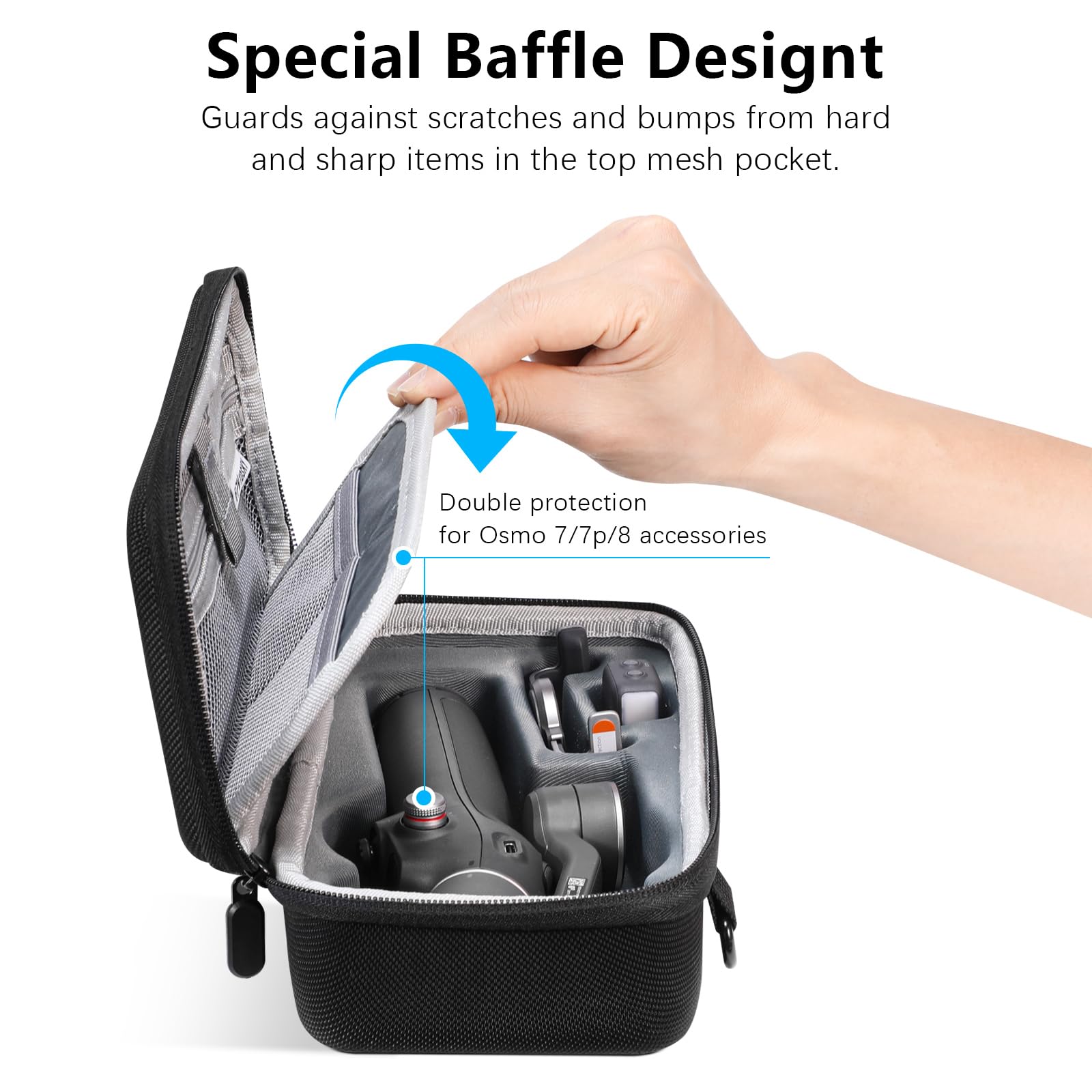 FPVtosky Étui de Rangement Portable en Nylon pour DJI OSMO Mobile 8/7/7P, Noir