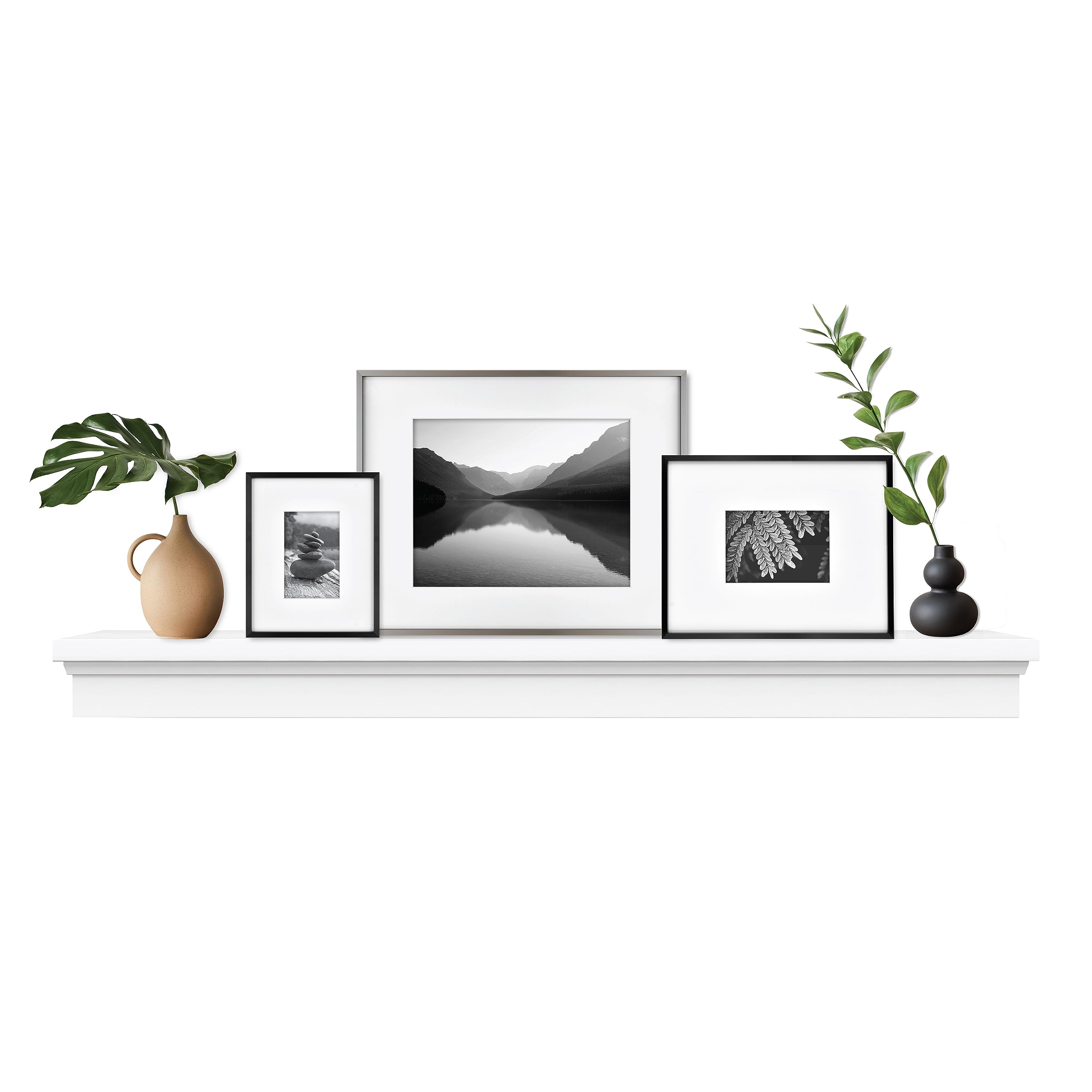 MCS Master &amp; Co Mantel, 60", White, Floating Shelf
