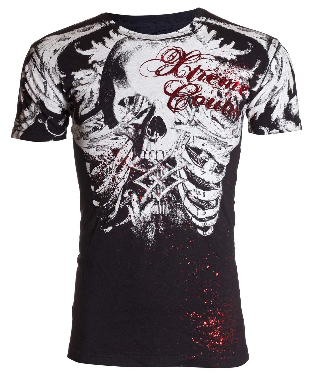 Xtreme Couture by Affliction Mens' T-Shirt Persimmon, Black, Large
