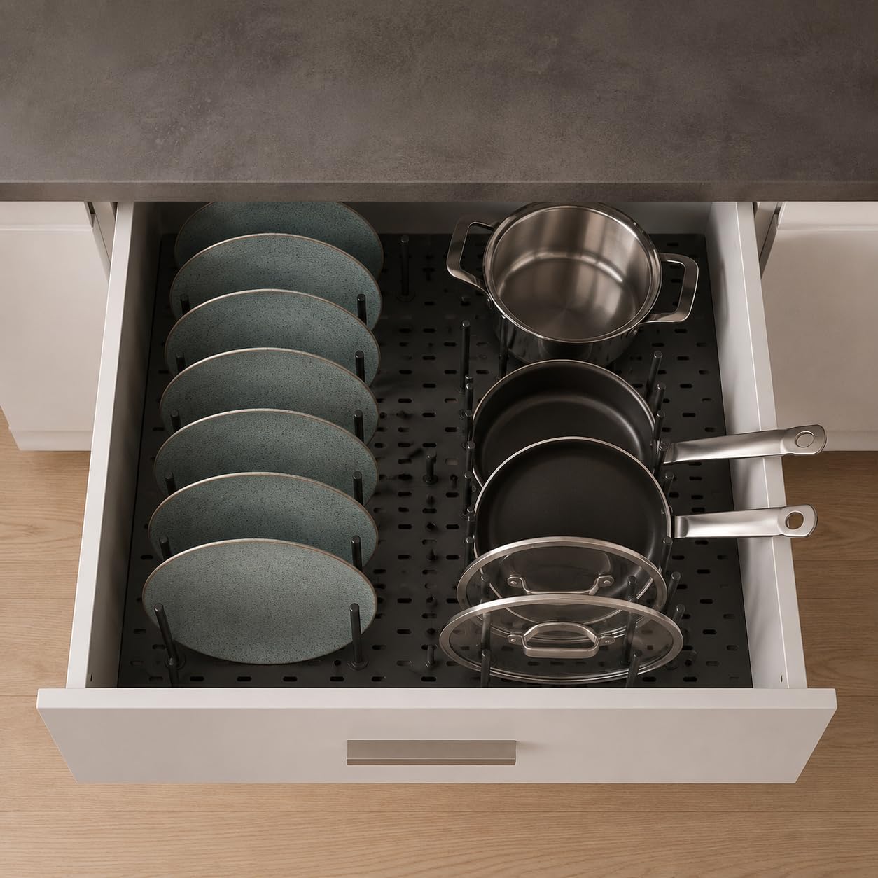 aufbewahrung küchenutensilien ikea UPPDATERA Lochplatten-Schubladen-Organizer, anthrazit, 60 cm Küche, Haushalt & Wohnen L3: Accessoires Ausführung auswählen:Catoca 1 Stück Badezimmer Organizer