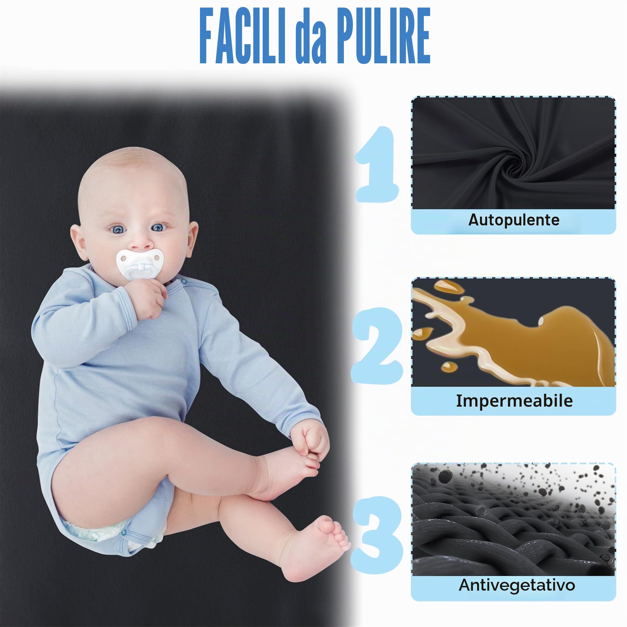 UISEBRT Box con base antiscivolo e rete traspirante e 50 palline, stabile griglia di intercettazione per bambini, colore nero, 127 x 127 cm