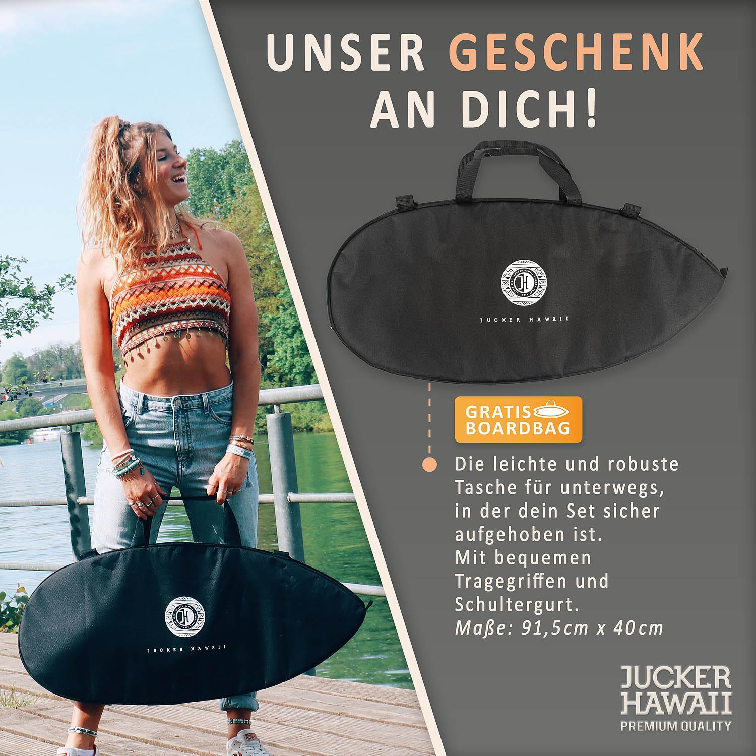 JUCKER HAWAII Balance Boards - Trick & Surf Balanceboard (100% Echtholz) mit extra rutschfester Oberfläche - Find Your Balance