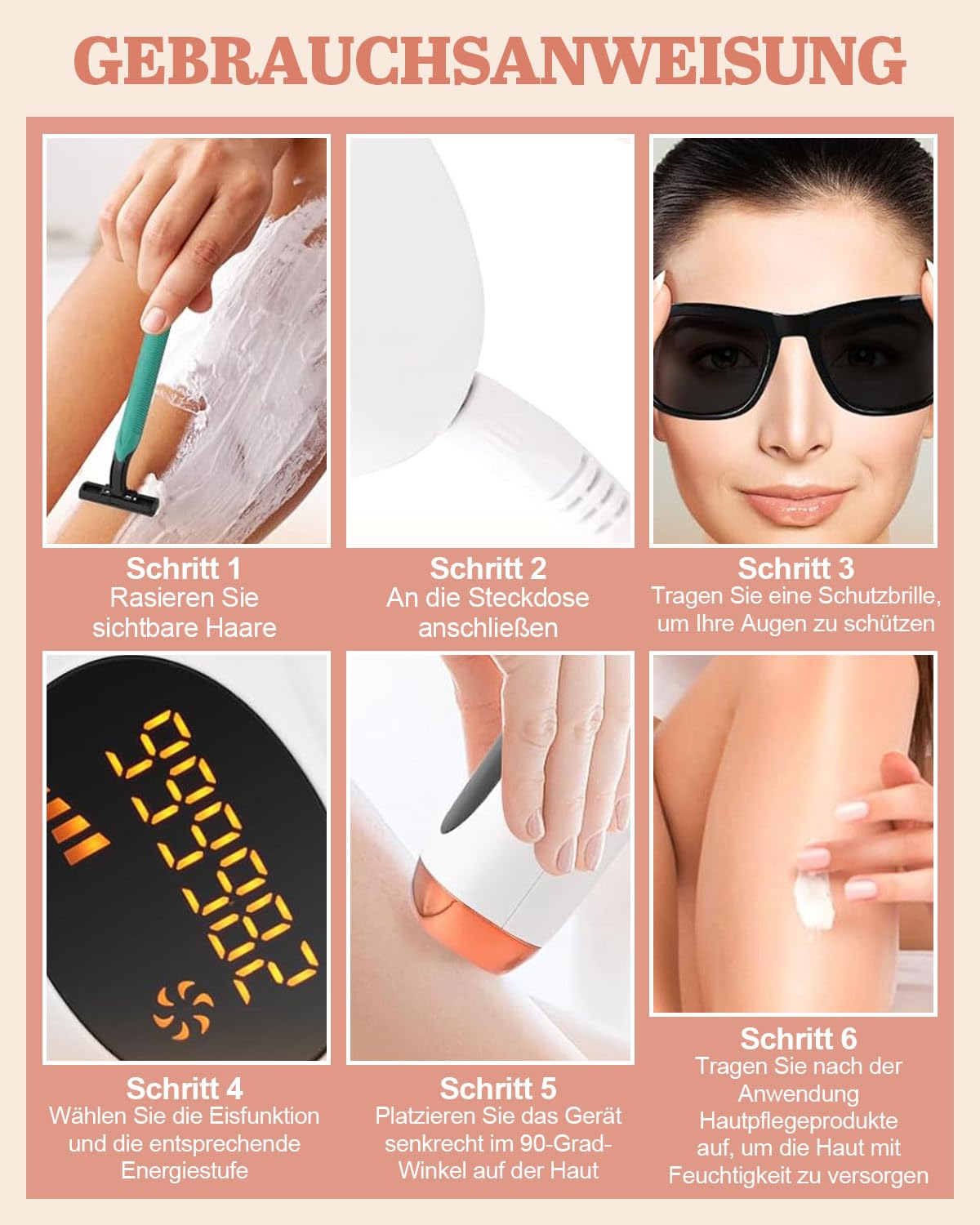 IPL-Haarentfernungsgerät, 999,999 Flash-IPL-Laser-Haarentfernung, Fünf-Positionen-Einstellung, Filter schädliches Licht, 8-Wochen-Netz Schlupf, Maschine für Frauen, Männer, Achseln, Beine, Körper