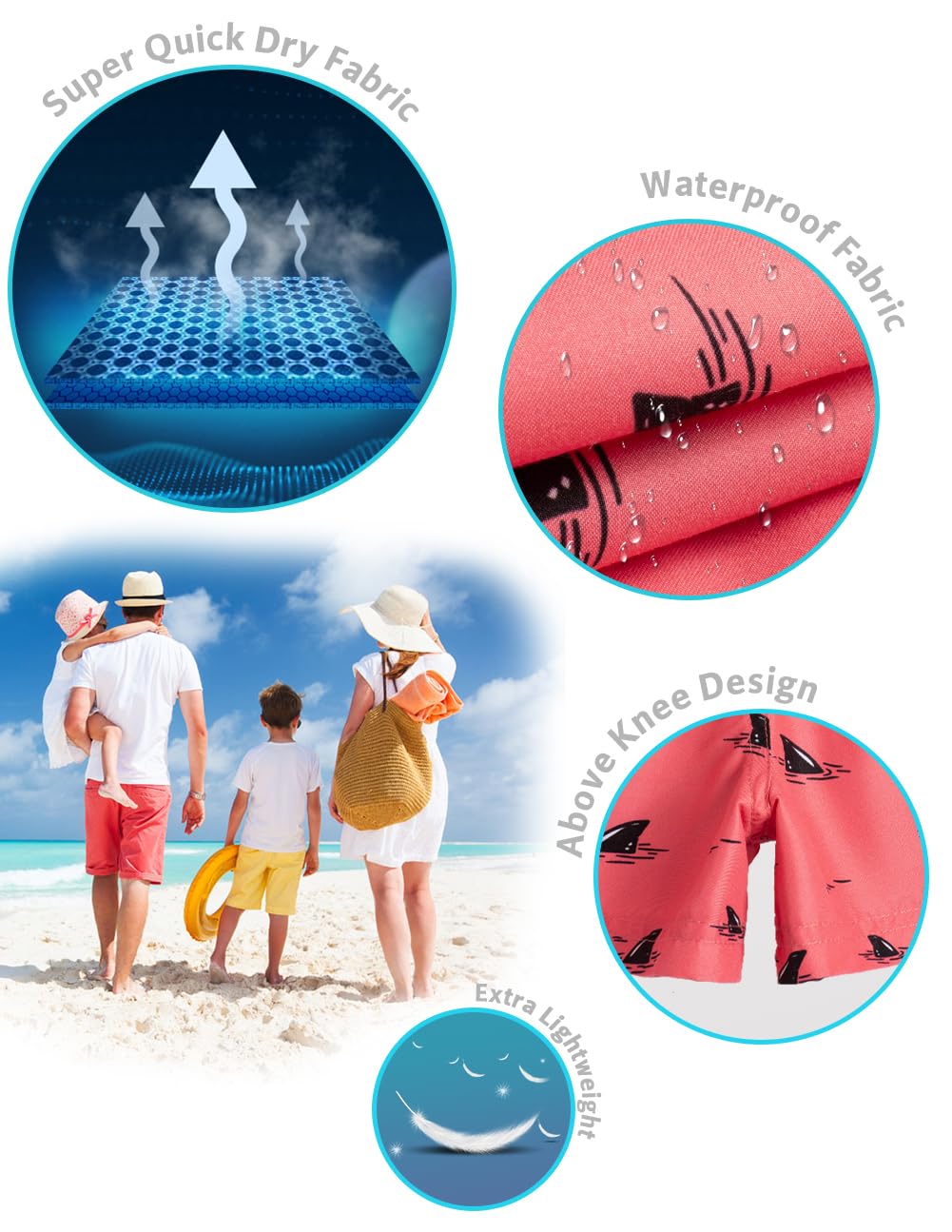 MaaMgic Bañador Niño Ropa de Baño para Natación Secado Rápido Interior de Malla Shorts de Natación VÍA Multiple — view 4