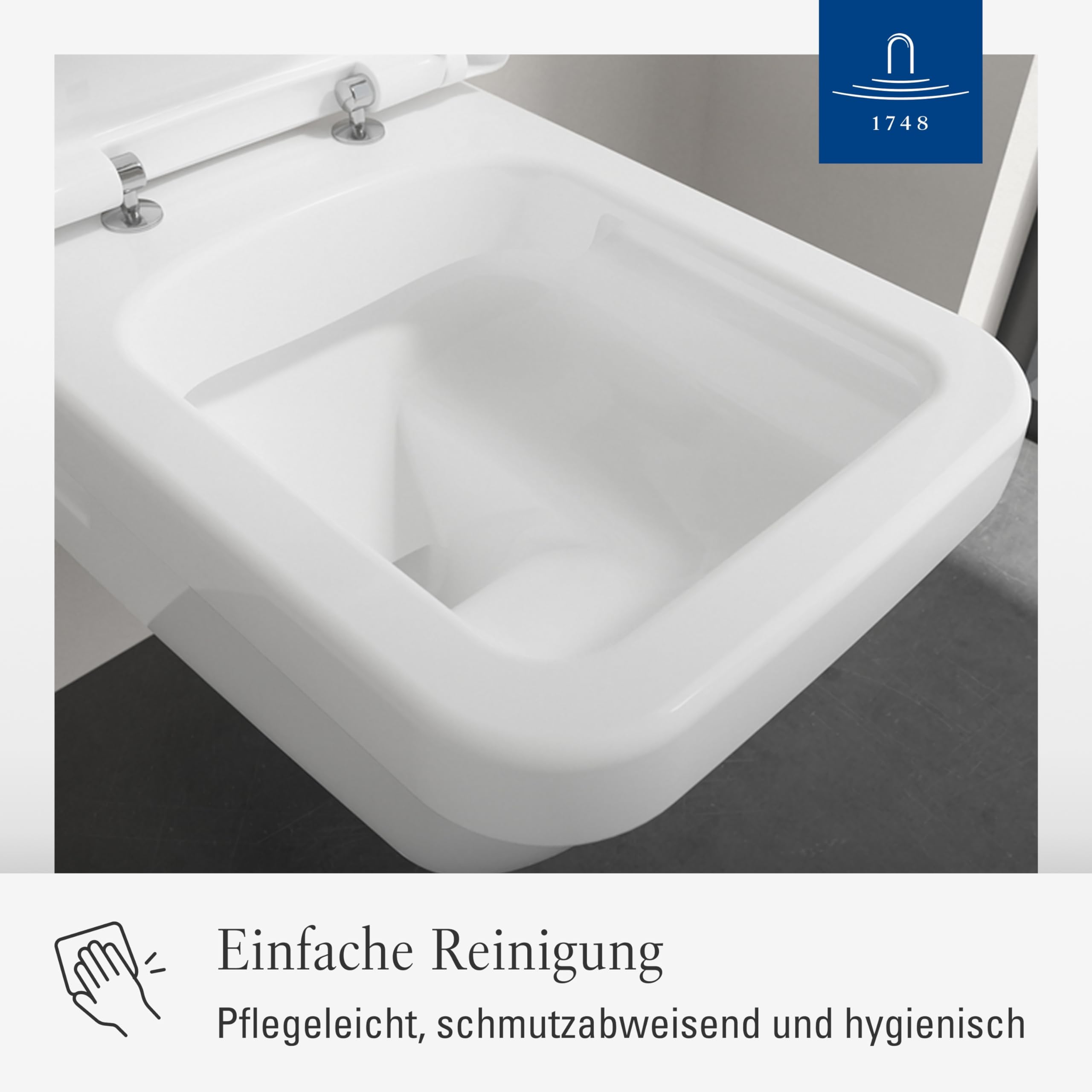 Villeroy & Boch Architectura WC-Sitz, mit SoftClose, eckig – Weiß Alpin | Mit Absenkautomatik, abnehmbar, aus bruchsicherem Duroplast, Original Ersatzteil, 9M58S101