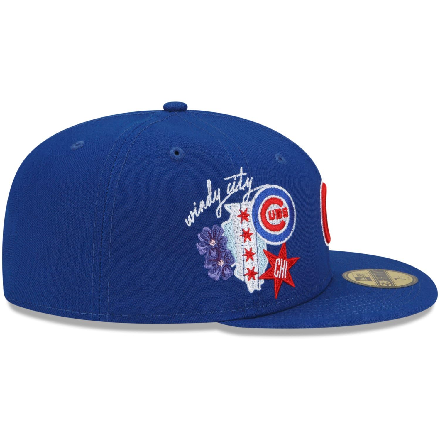 Casquette New Era 59Fifty Chicago Cubs - Bleu Royal/rouge - Taille 7 1/2 - Occasion