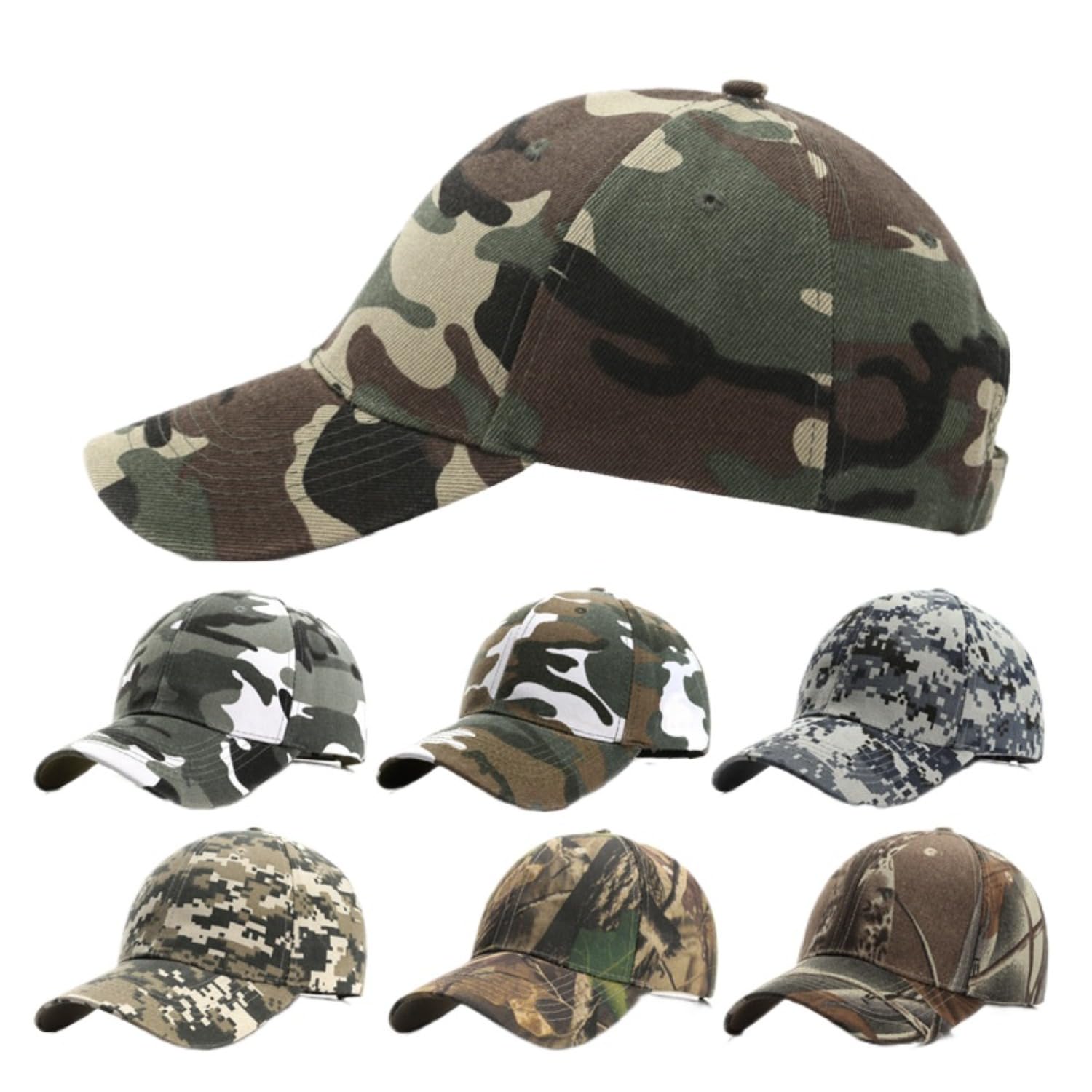 Unisex Outdoor Camouflage Baseball Cap | Breathable Visor Mountaineering Trekking Cycling Cap (Digital Blue)