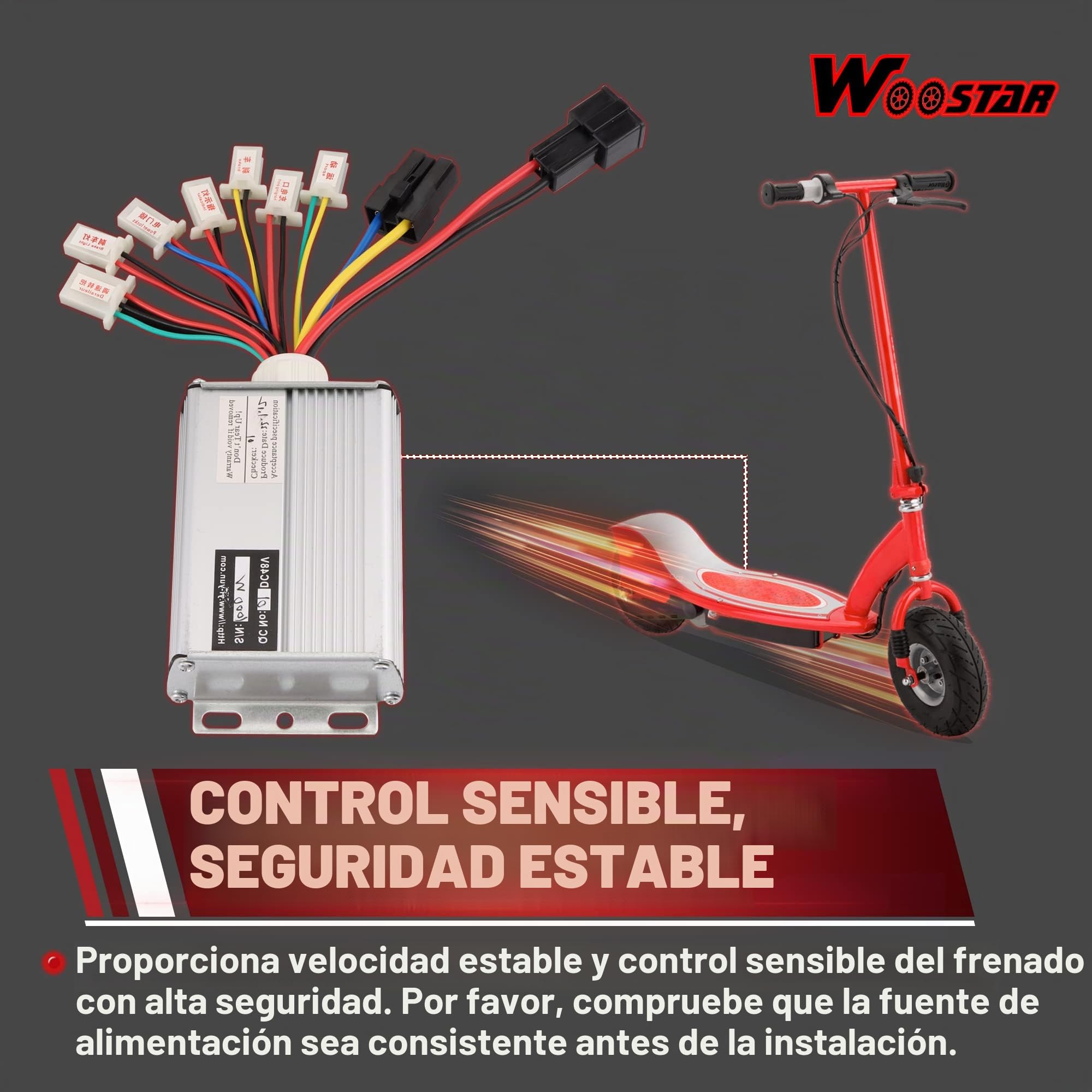 WOOSTAR Motocicleta Controlador de Velocidad 48V 1000W Reemplazo para Eléctrico Scooter E Bike Bicicleta Tricycle Brush