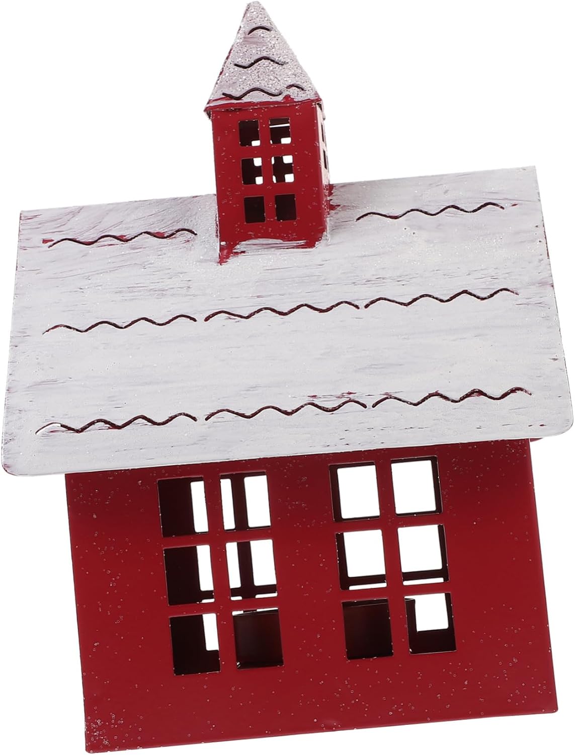 Christmas Metal House Candle Holder Decorative Desktop Village Ornament for Holiday Tabletop Handmade Ironwork Christmas Centerpiece Safe Metal Material for Home Decor