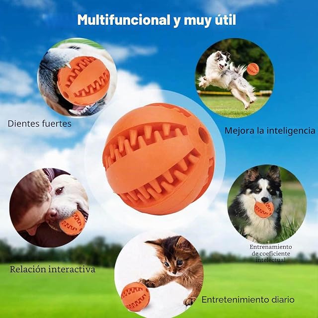 Foto 3 de 6 de WUBAYI Juguete de bola para perro juguetes interactivos no tóxicos para perros juguete de golosinas…