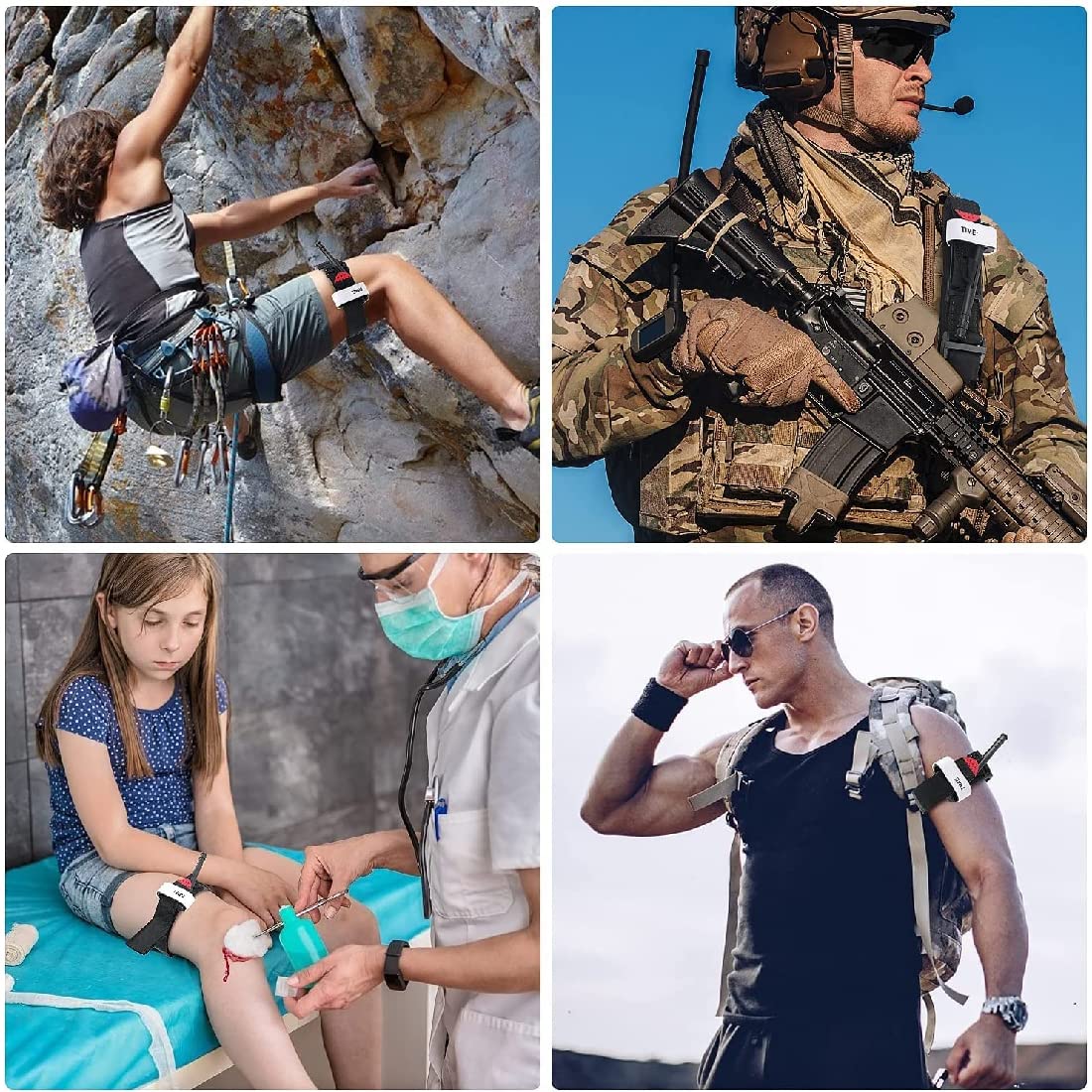 BEIAOSU Tourniquet Tactical Tourniquets Voor Vechtgebruik, Red Tip Military Wandelen Bergbeklimmen Sport Camping In De Open Lucht