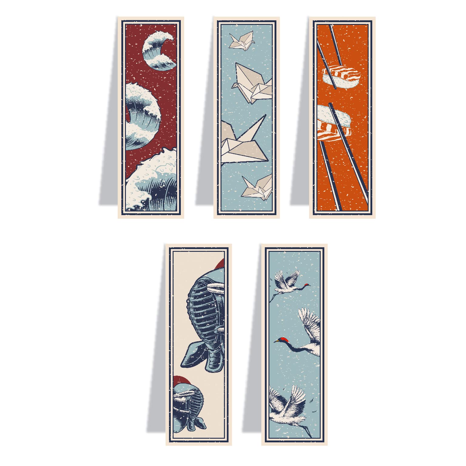 woopme® Modern Art Pattern Bookmark Magnetic for Students Kids Book Lovers Readers Gift Magnetic Page Clips Folding 5 PCs