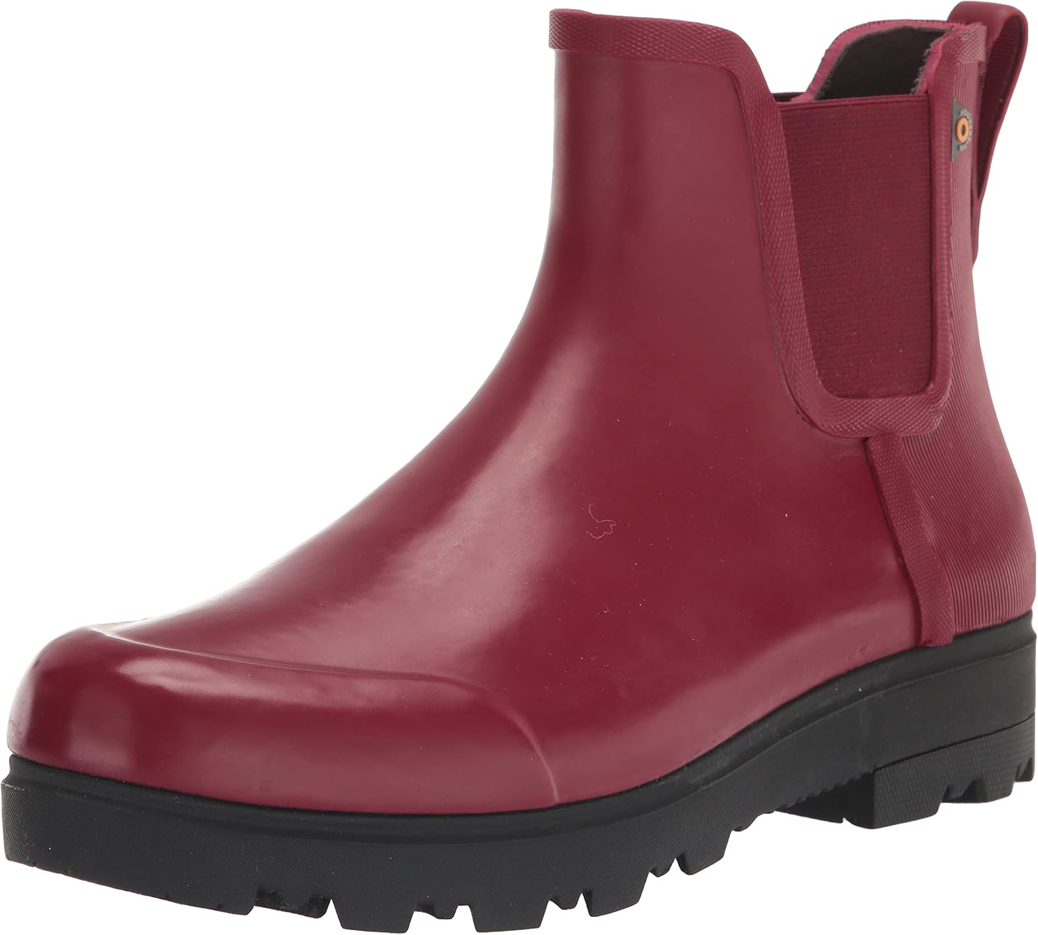 Bogs Women's Holly Chelsea Shine Boot Rain, Cranberry, 11