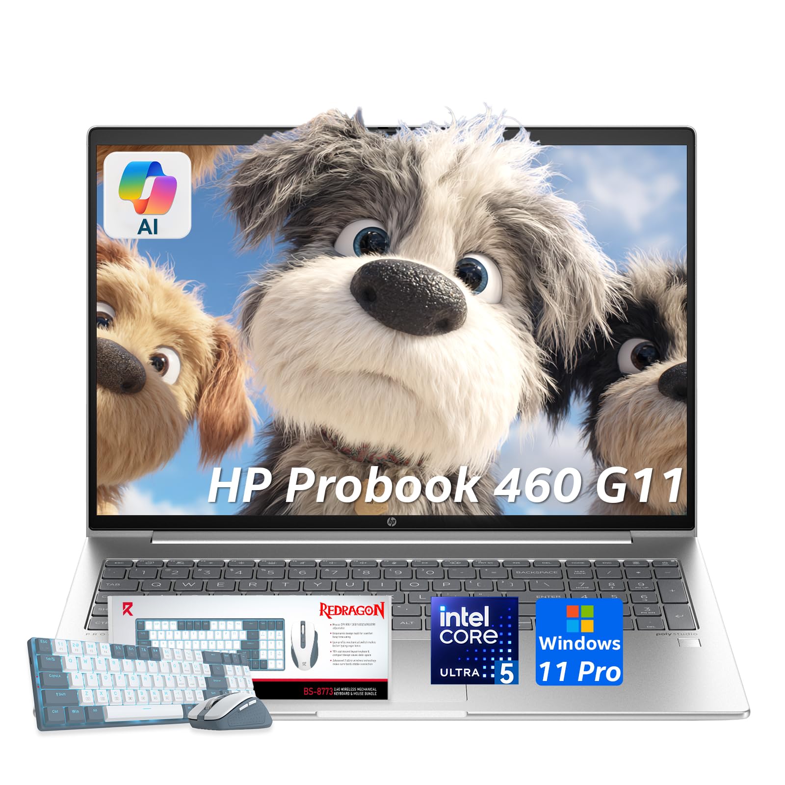 HP ProBook 460 G11 Business Laptop, 16" FHD Display, Intel Core Ultra 5 125U (Beats i7-1355U), 8GB DDR5 RAM, 512GB PCle SSD Lifetime Win 11 Pro with